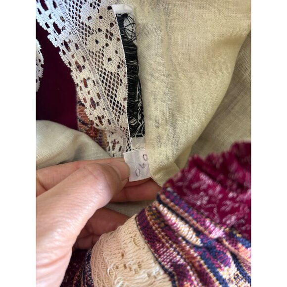 Vintage Chandra Davis Small Boho Maxi Skirt With Lace & Paisley Accents - Picture 5 of 11